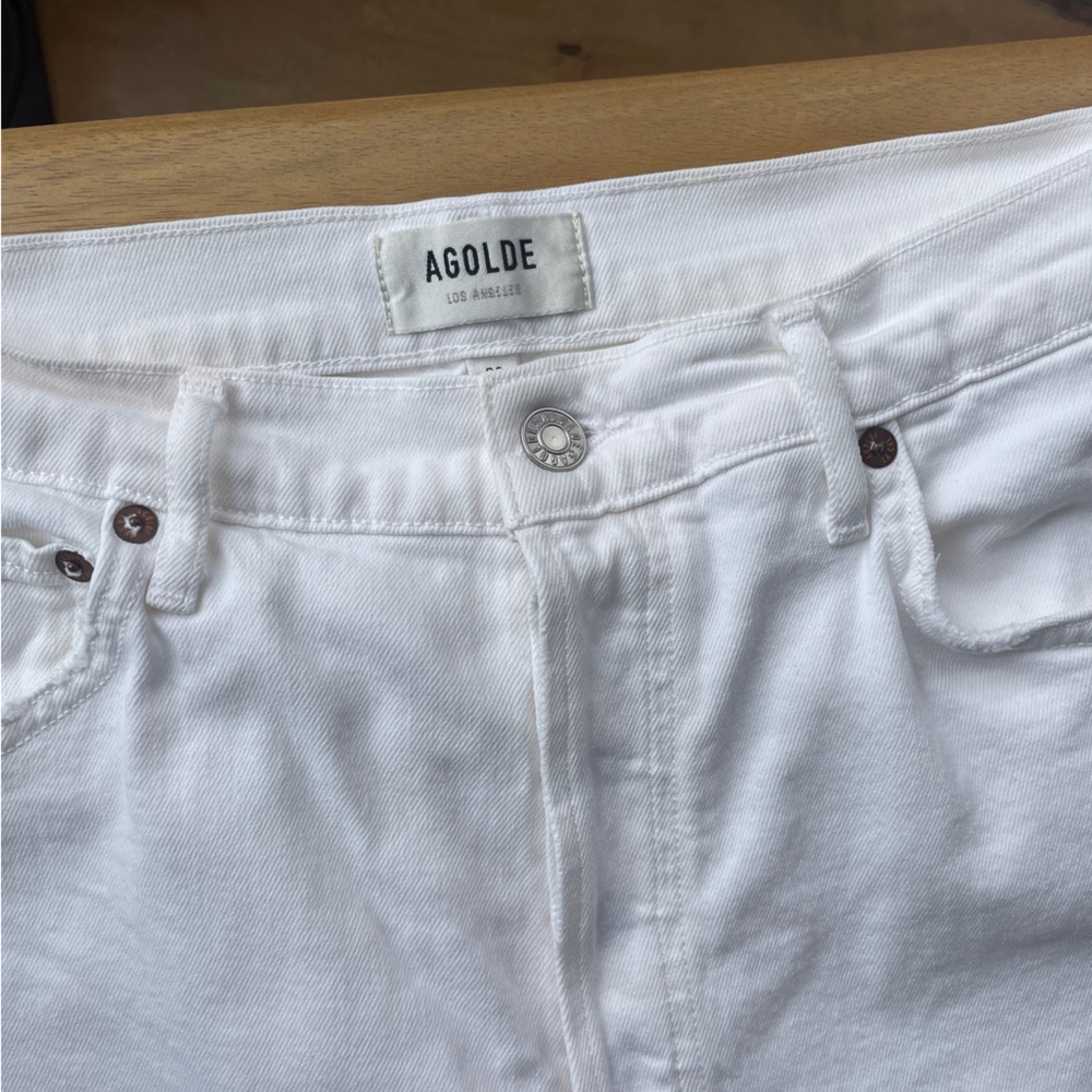 Agolde Riley Crop- White Denim